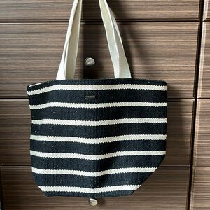 Billabong The Salty Blonde Black and White Striped Beach Tote Bag